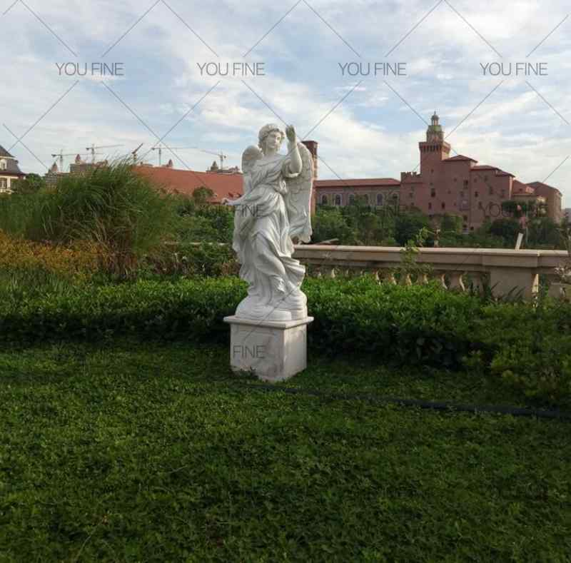 Large White Marble Angel Statue for Customer (4)