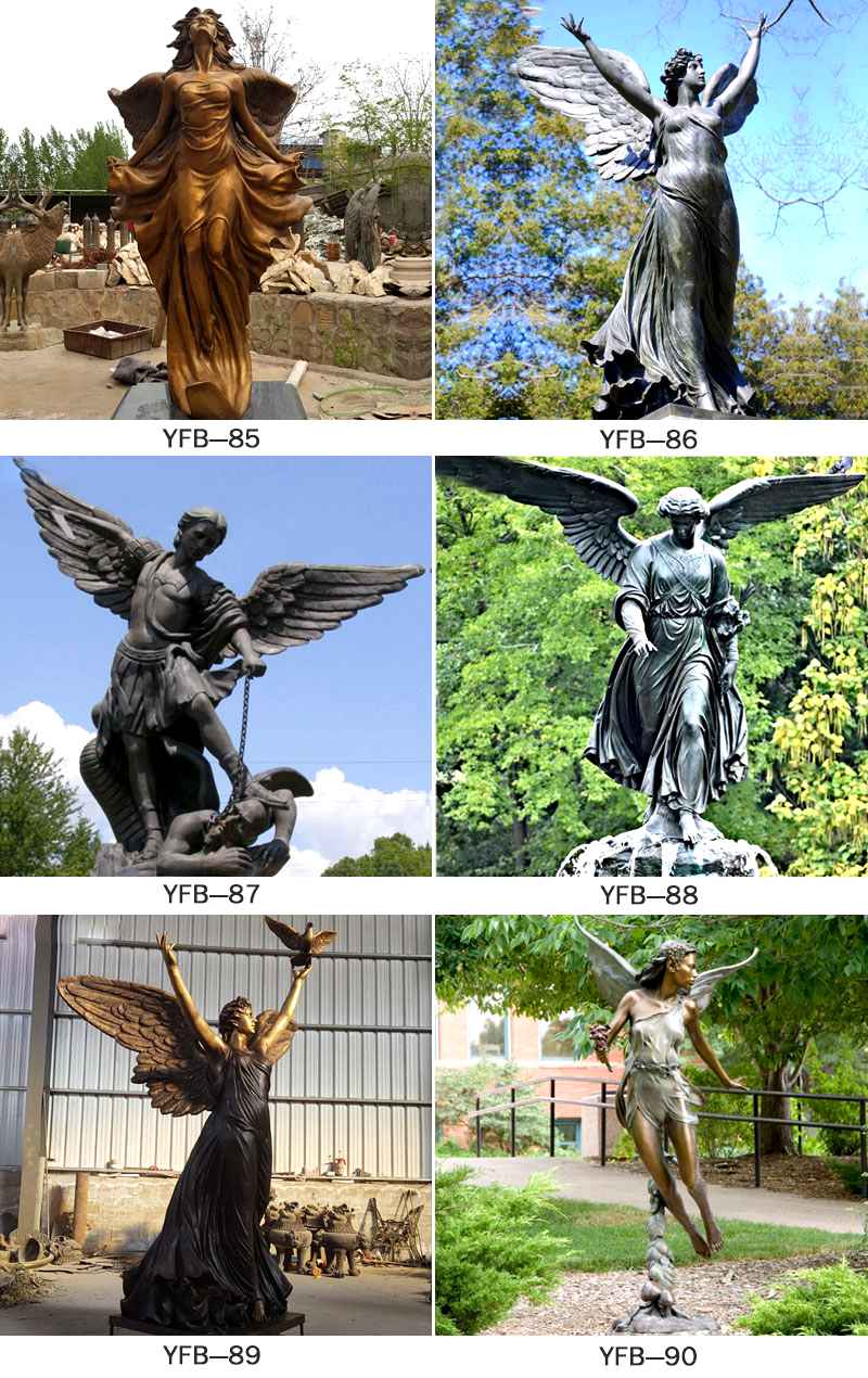 Life Size Holding Torch Bronze Female Angel Statues (5)