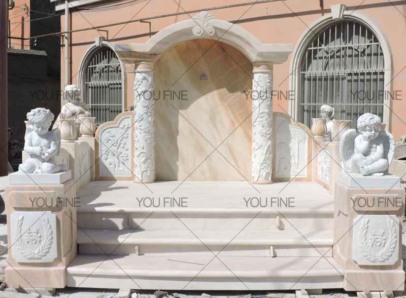 Luxury White Marble Cherubs Statue (4)