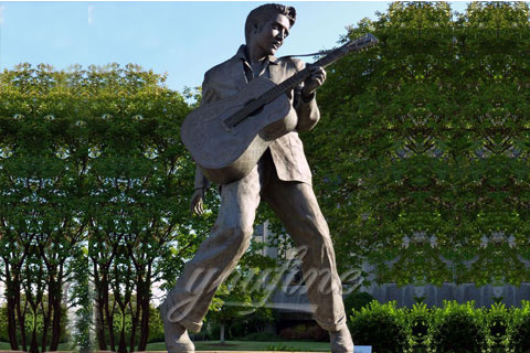 Famous Rock Playing Music Bronze Elvis Presley Statue (1)