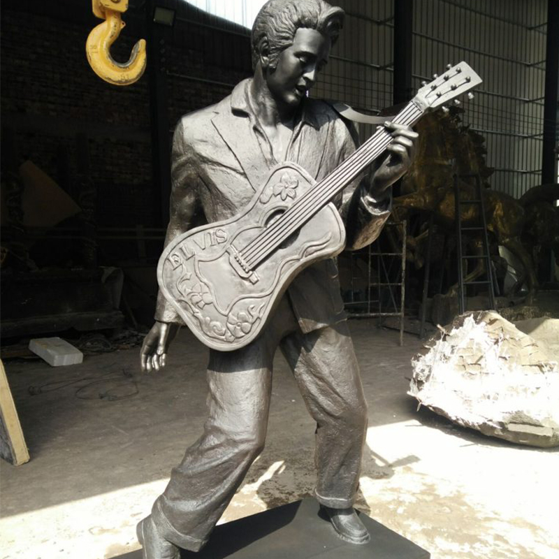 Famous Rock Playing Music Bronze Elvis Presley Statue (2)