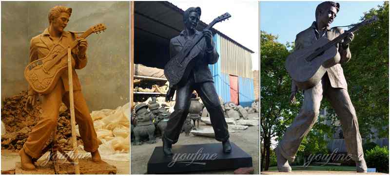 Famous Rock Playing Music Bronze Elvis Presley Statue (4)
