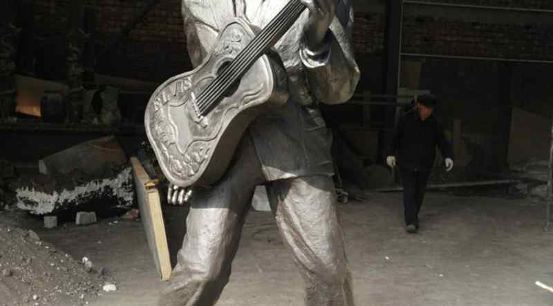 Famous Rock Playing Music Bronze Elvis Presley Statue (5)