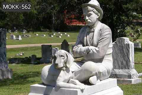 Hand Carved Loyal Dog Sculpture And Human Marble Monument (5)