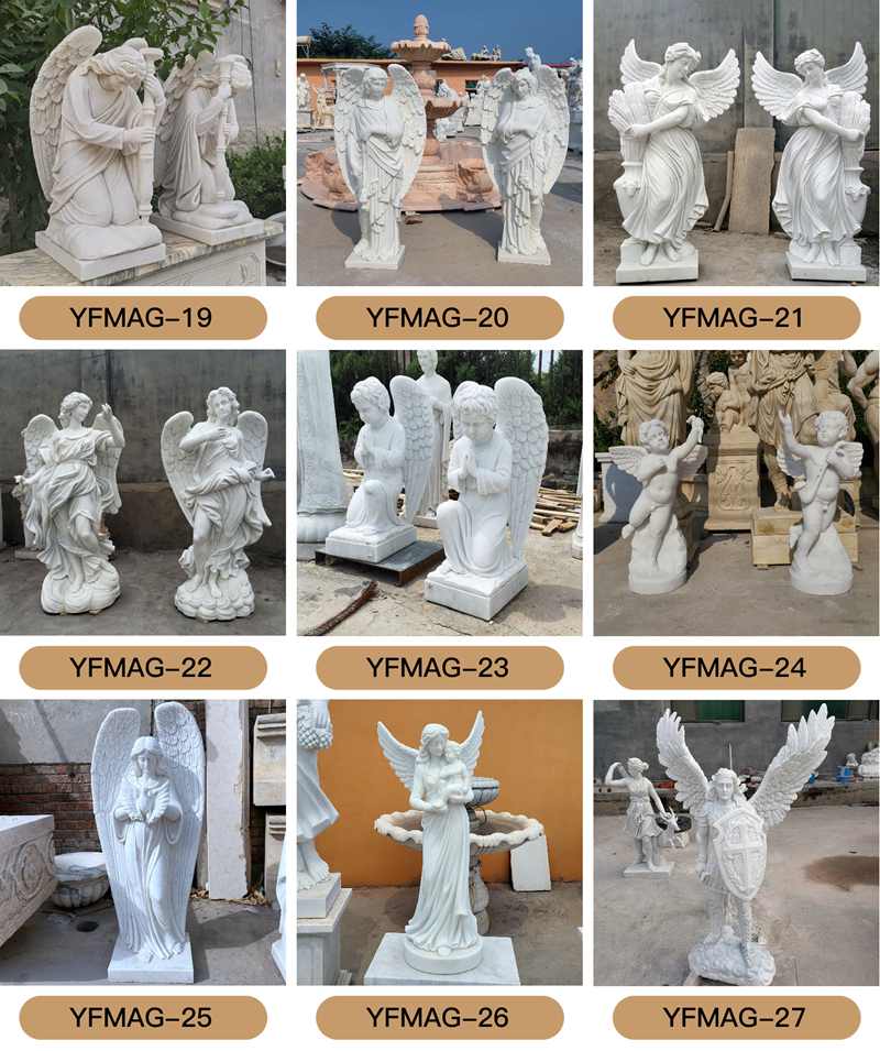 A-grade Hand-carving Marble Angel Headstone Memorial Statue Factory Supplier