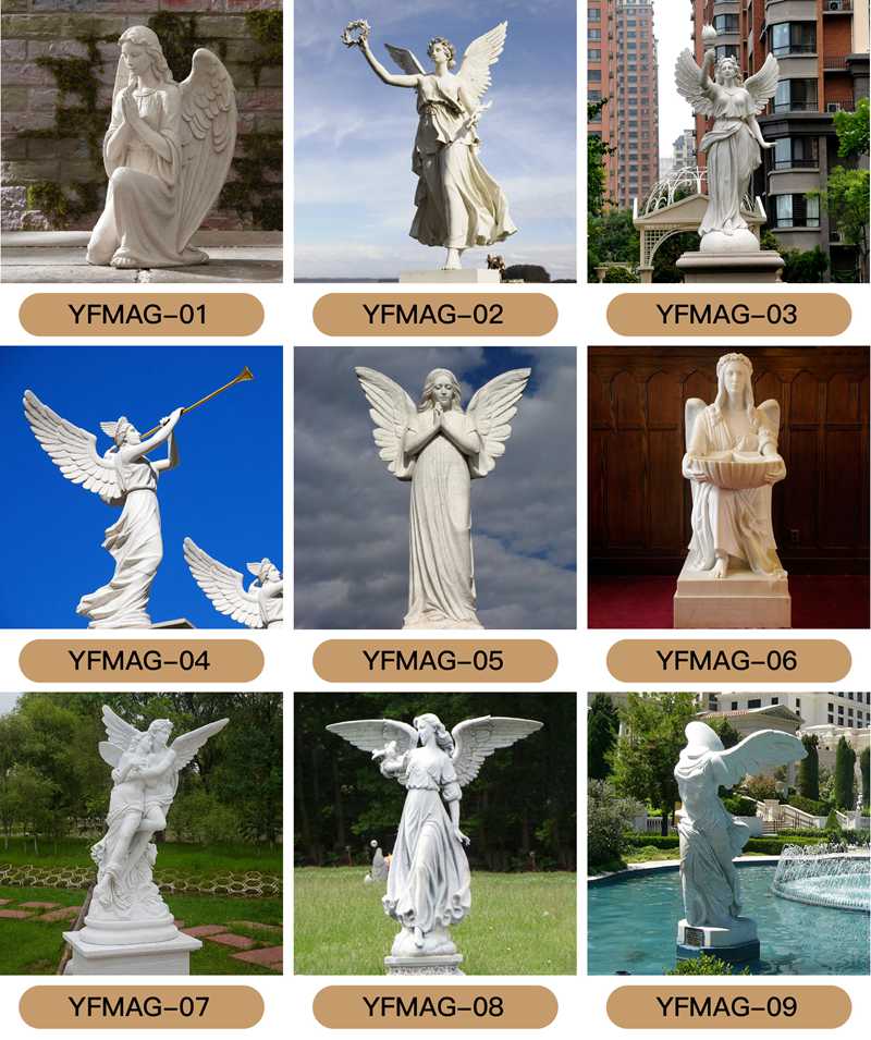 Life -size Marble Angel Statue Outdoor Decor for Sale 