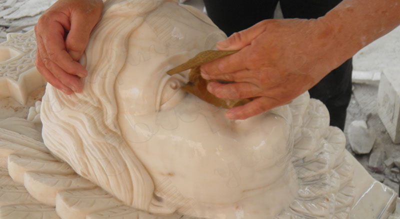 polishing of marble angel statue -YouFine Sculpture