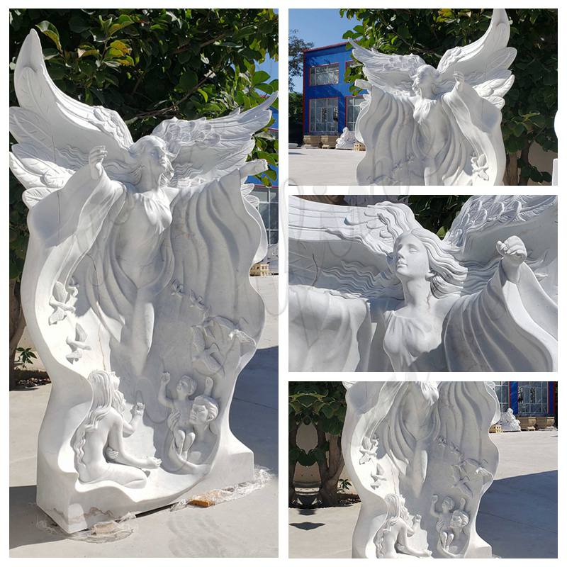 excellent carving of white marble angel statue-YouFine Sculpture