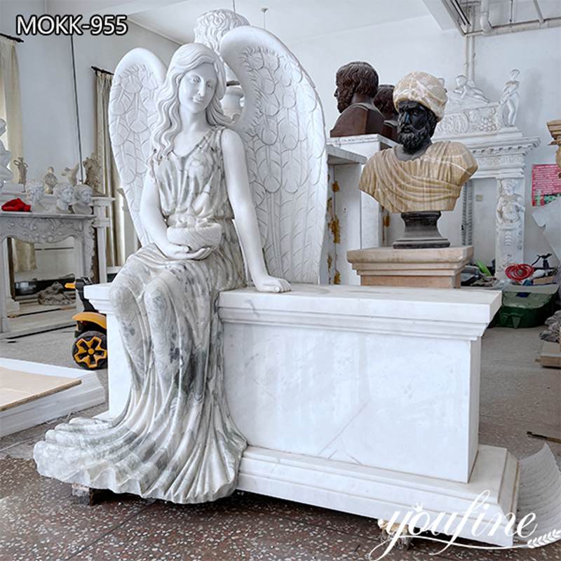 marble angel headstone-YouFine Sculpture