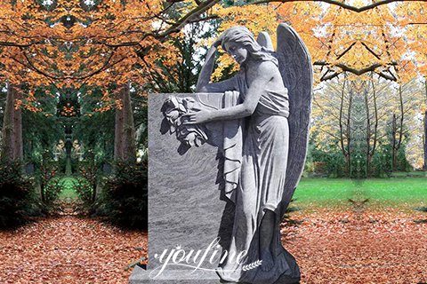 single headstone with angel-YouFine Sculpture.