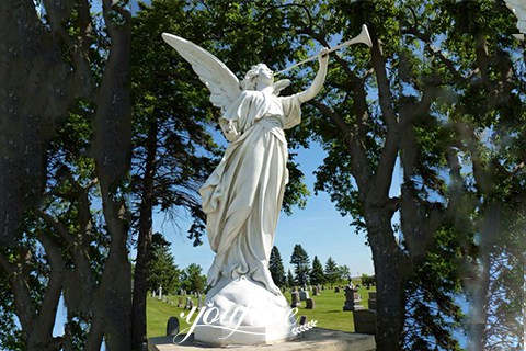 angel blowing trumpet statue-YouFine Sculpture