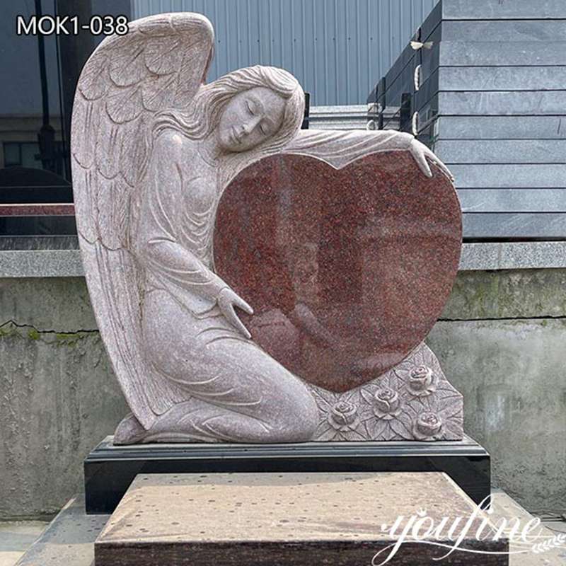 angel holding heart headstone-YouFine Sculpture