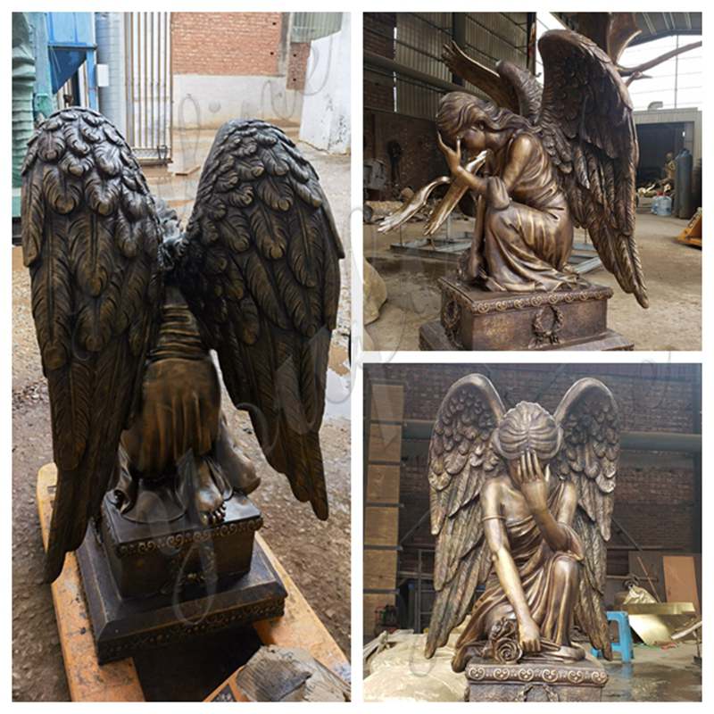 details show of bronze angel statues-YouFine Sculpture