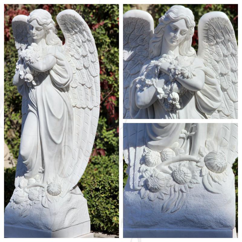 details show of marble angel statue-YouFine Sculpture