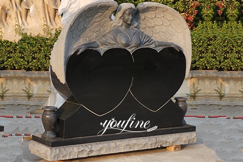 heart headstone with angel for sale-YouFine Sculpture
