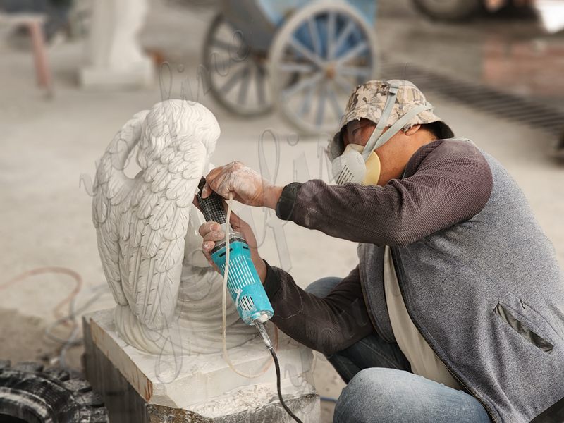 excellent carving artisans for the beautiful angel statue