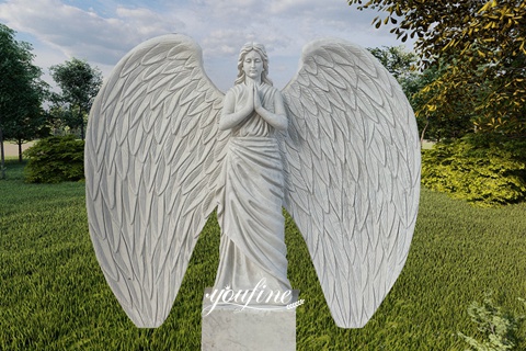 white marble angel statue.