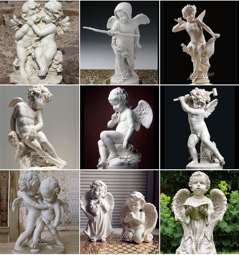 more marble little angel statues