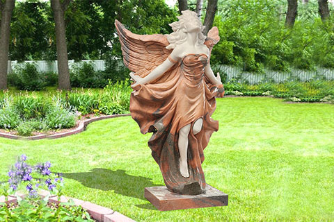 High-Quality Outdoor Life-Size Marble Angel Garden Statue on Sale