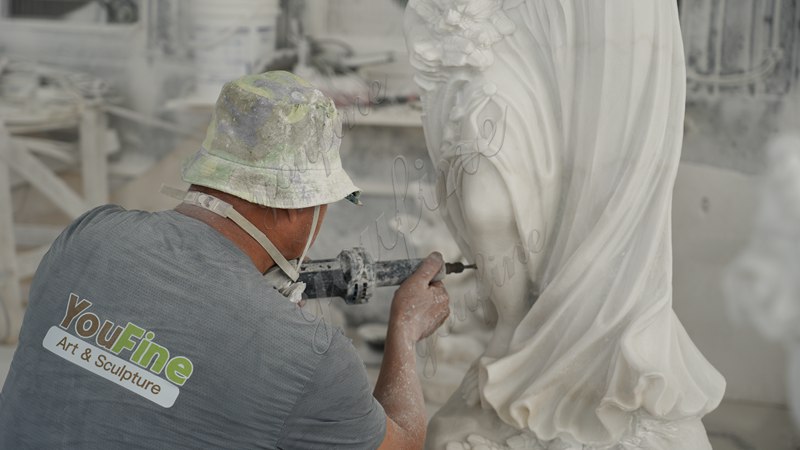 marble angel Hand-Carving Details