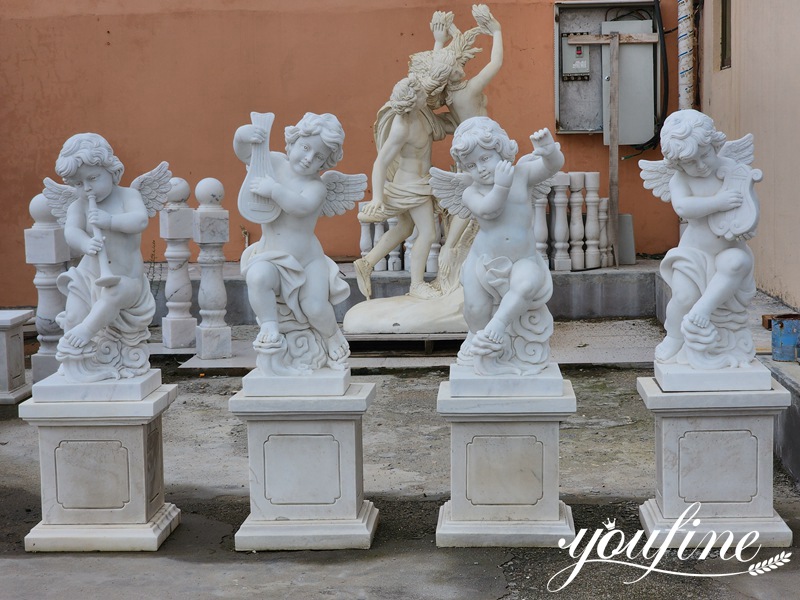 Marble Cherub Statue Details