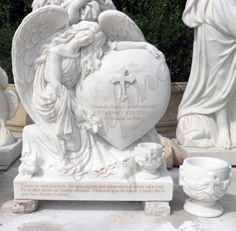 Beautiful Marble Angel Headstone 