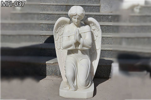 White-Kneeling-Marble-Angel-Statue-for-Sale